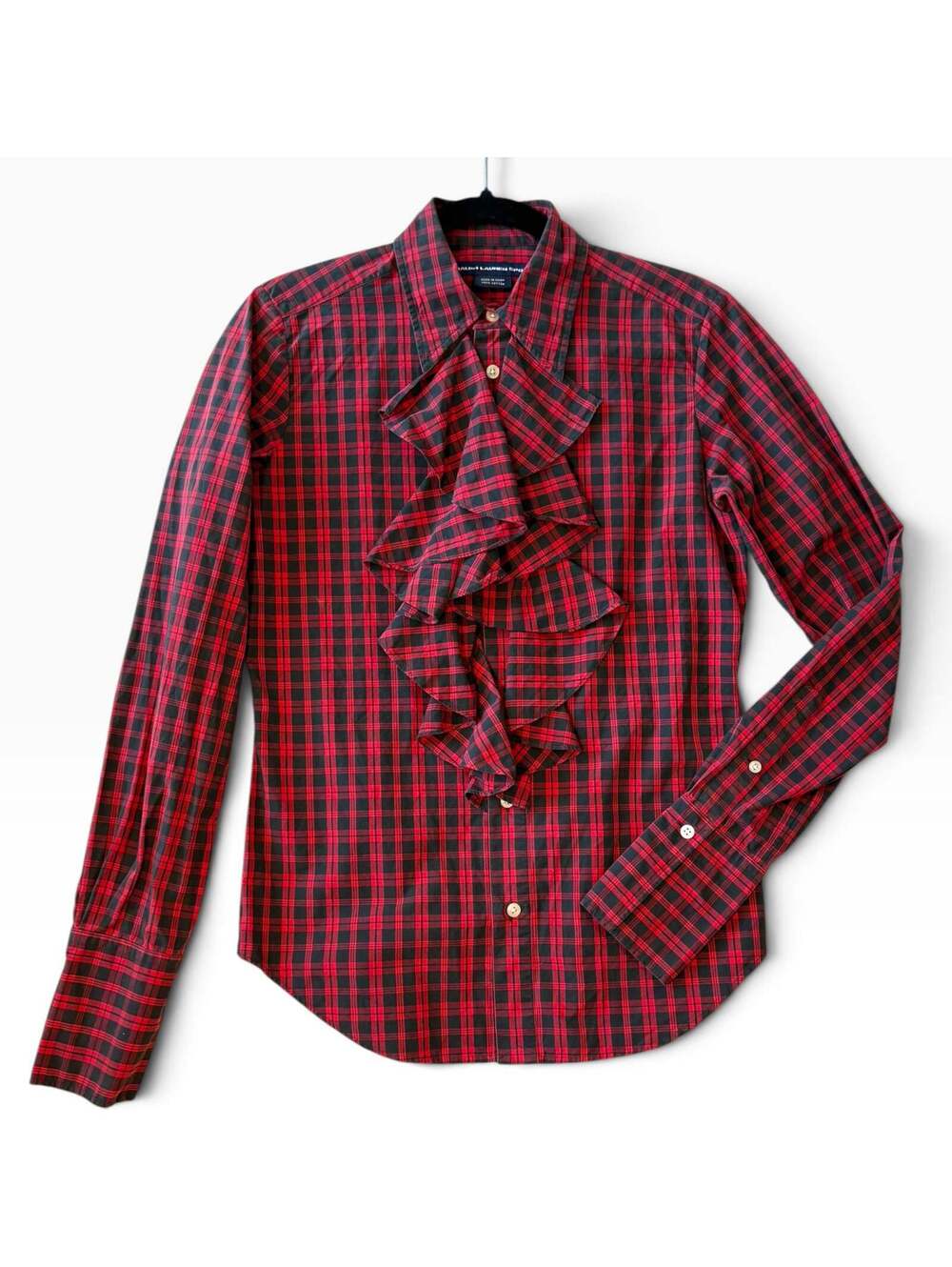 Ralph Lauren Sport Red & Black Plaid Button-Down Shirt Size 6